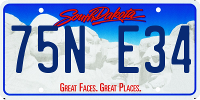 SD license plate 75NE34