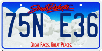 SD license plate 75NE36