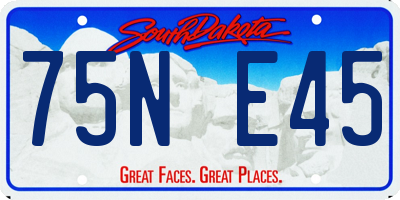 SD license plate 75NE45