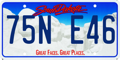 SD license plate 75NE46