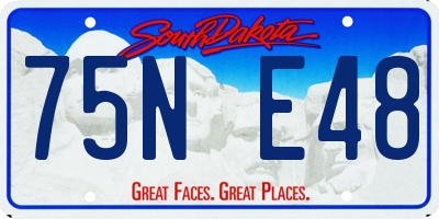 SD license plate 75NE48