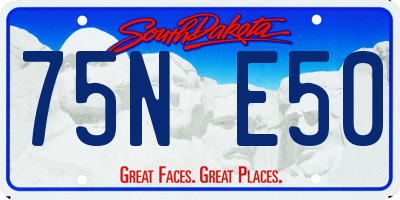 SD license plate 75NE50