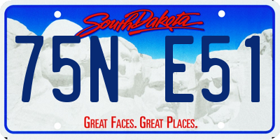 SD license plate 75NE51