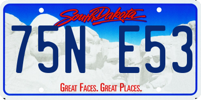 SD license plate 75NE53