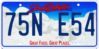 SD license plate 75NE54