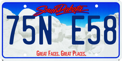 SD license plate 75NE58