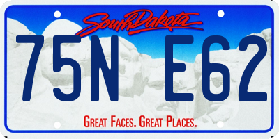 SD license plate 75NE62