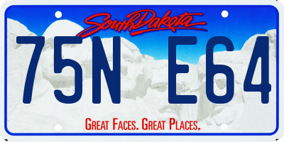 SD license plate 75NE64