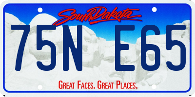 SD license plate 75NE65