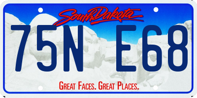 SD license plate 75NE68