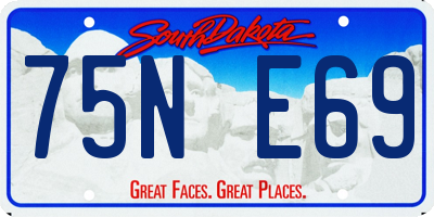 SD license plate 75NE69