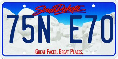 SD license plate 75NE70