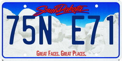 SD license plate 75NE71