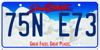 SD license plate 75NE73