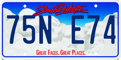 SD license plate 75NE74