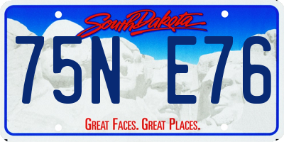 SD license plate 75NE76