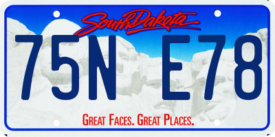 SD license plate 75NE78