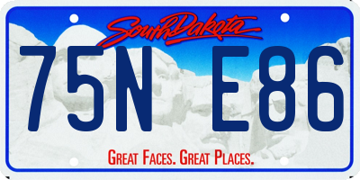 SD license plate 75NE86