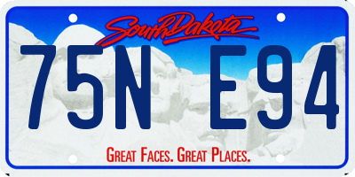 SD license plate 75NE94