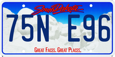 SD license plate 75NE96