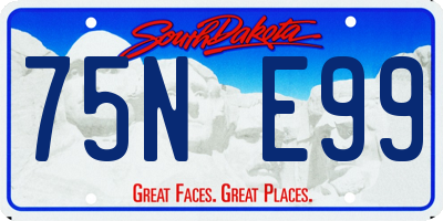 SD license plate 75NE99