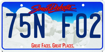 SD license plate 75NF02