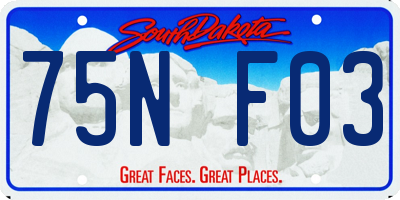 SD license plate 75NF03