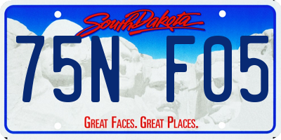 SD license plate 75NF05