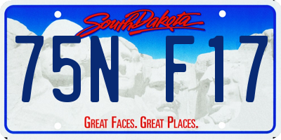SD license plate 75NF17