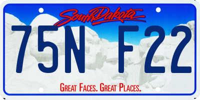 SD license plate 75NF22