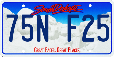 SD license plate 75NF25