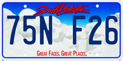 SD license plate 75NF26