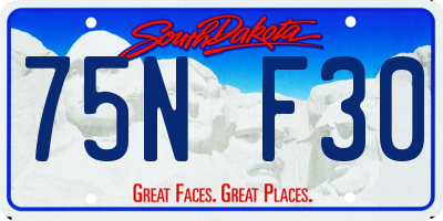 SD license plate 75NF30