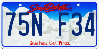 SD license plate 75NF34