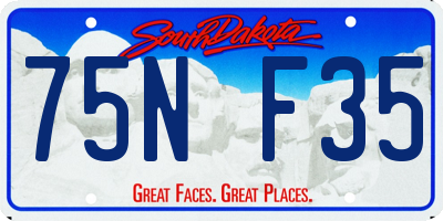 SD license plate 75NF35