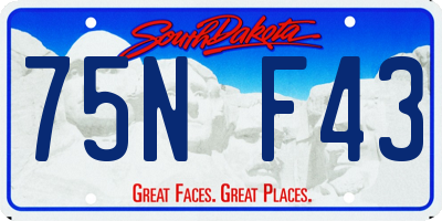 SD license plate 75NF43