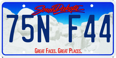 SD license plate 75NF44