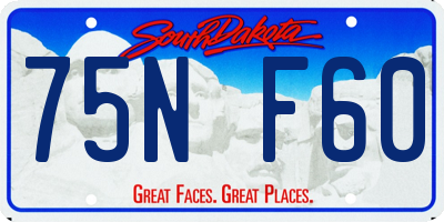 SD license plate 75NF60