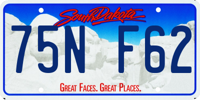 SD license plate 75NF62