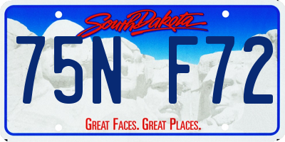 SD license plate 75NF72