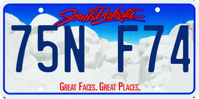 SD license plate 75NF74