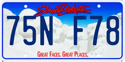 SD license plate 75NF78