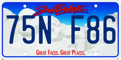 SD license plate 75NF86