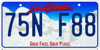 SD license plate 75NF88