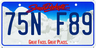 SD license plate 75NF89