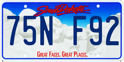 SD license plate 75NF92