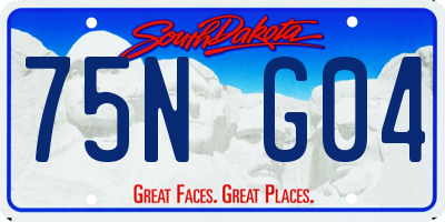 SD license plate 75NG04