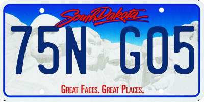 SD license plate 75NG05