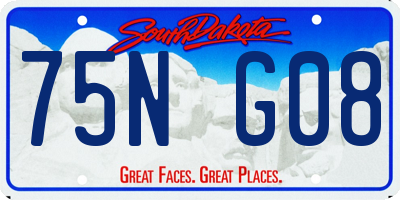SD license plate 75NG08
