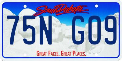 SD license plate 75NG09